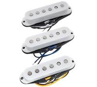 Musiclily Pro ST-60SE Staggered Alnico 5 Pick up Single Coil Manico Centrale Ponte Set per Chitarra Elettrica tipo Strat, Bianco