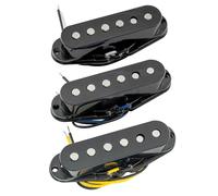 Musiclily Pro ST-60SE Staggered Alnico 5 Pick up Single Coil Manico Centrale Ponte Set per Chitarra Elettrica tipo Strat, Nero