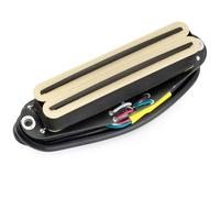 Musiclily Pro ST-DPHC Ceramico Pick Up Humbucker Formato Single Coil 13,2K Super Distortion per Chitarra Elettrica tipo Strat, Corpo Crema Rail Nero