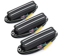 Musiclily Pro ST-DPHC Ceramico Rail Blade Humbucker Formato Single Coil Pickups Set 13,2K Super Distortion per Chitarra Elettrica tipo Strat, Corpo Nero Rail Cromato(Set di 3)