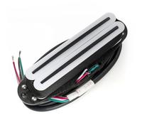 Musiclily Pro ST-DPLA Alnico 5 Rail Blade Pick Up Humbucker Formato Single Coil 6,2K per Chitarra Elettrica tipo Strat, Corpo Bianco Rail Nero