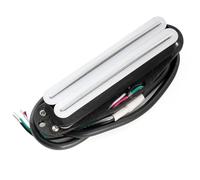 Musiclily Pro ST-DPLA Alnico 5 Rail Blade Pick Up Humbucker Formato Single Coil 6,2K per Chitarra Elettrica tipo Strat, Corpo Bianco Rail Cromato