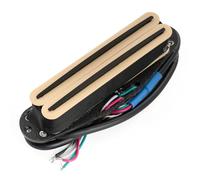 Musiclily Pro ST-DPMA Alnico 5 Rail Blade Pickup Humbucker Formato Single Coil 9,2K per Chitarra Elettrica tipo Strat, Corpo Crema Rail Nero