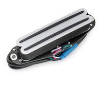 Musiclily Pro ST-DPMC Ceramico Pick Up Humbucker Formato Single Coil 9,2K per Chitarra Elettrica tipo Strat, Corpo Bianco Rail Nero