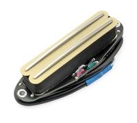 Musiclily Pro ST-DPMC Ceramico Rail Blade Pick up Humbucker Formato Single Coil 9,2K per Chitarra Elettrica tipo Strat, Corpo Crema Rail Cromato