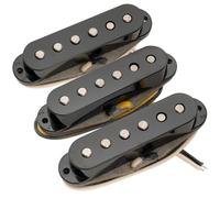 Musiclily Pro ST-FAT50S Staggered Alnico 5 Pickup Single Coil Manico Centrale Ponte Set per Chitarra Elettrica tipo Strat, Nero
