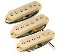 Musiclily Pro ST-FAT50S Staggered Alnico 5 Pickup Single Coil Manico Centrale Ponte Set per Chitarra Elettrica tipo Strat, Crema