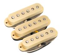 Musiclily Pro ST-FAT60S Staggered Alnico 2 Pickup Single Coil Manico Centrale Ponte Set per Chitarra Elettrica tipo Strat, Crema