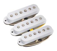Musiclily Pro ST-FAT60S Staggered Alnico 2 Pickup Single Coil Manico Centrale Ponte Set per Chitarra Elettrica tipo Strat, Bianco