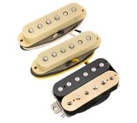 Musiclily Pro ST-TX Alnico 5 Pickup Single Coil e Humbucker Scoperto ST-HSS Manico Centrale Ponte Set per Chitarra Elettrica tipo Strat, Zebra