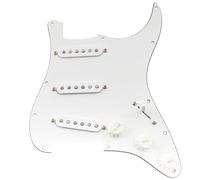 Musiclily Pro Standard SSS Battipenna Precablato Pre-Wired Loaded Pickguard con Artec Staggered Alnico 5 Single Coil Pickups per Chitarra Elettrica tipo Strato, 3 strati Bianco