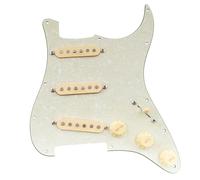 Musiclily Pro Standard SSS Battipenna Precablato Pre-Wired Loaded Pickguard con Artec Staggered Alnico 5 Single Coil Pickups per Chitarra Elettrica tipo Strato, 4 strati Aged White Pearl