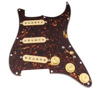 Musiclily Pro Standard SSS Battipenna Precablato Pre-Wired Loaded Pickguard con Artec Staggered Alnico 5 Single Coil Pickups per Chitarra Elettrica tipo Strato, 4 strati Tartarugato