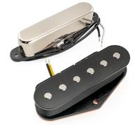Musiclily Pro TL-60S Alnico 5 Single Coil Pickups Manico Ponte Set 8K/7,3K per Chitarra Elettrica tipo Tele, Nickel