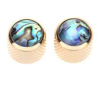 "Musiclily Pro Tradizionale Metrica Push-on Abalone Top Manopole in Metallo Dome Knobs per Chitarra Elettrica Telecaster o Basso, Dorato(Set di 2) "