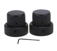Musiclily Pro Universale Concentrico Stacked Manopole in Metallo Doppio Controllo Knobs per Chitarra Elettrica e Basso, Nero (Set di 2)