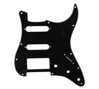 Musiclily SSH 11 Fori Strat Battipenna Chitarra Pickguard per Fender USA/Messico Stratocaster Standard Stile Moderno,3 strati Nero