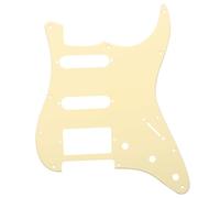 Musiclily SSH 11 Fori Strat Battipenna Chitarra Pickguard per Fender USA/Messico Stratocaster Standard Stile Moderno, 1 strato Crema