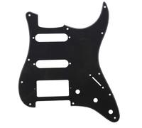 Musiclily SSH 11 Fori Strat Battipenna Chitarra Pickguard per Fender USA/Messico Stratocaster Standard Stile Moderno, 1 strato Nero
