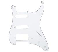 Musiclily SSH 11 Fori Strat Battipenna Chitarra Pickguard per Fender USA/Messico Stratocaster Standard Stile Moderno,3 strati Bianco