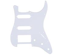 Musiclily SSH 11 Fori Strat Battipenna Chitarra Pickguard per Fender USA/Messico Stratocaster Standard Stile Moderno, 1 strato Bianco