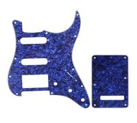 Musiclily SSH 11 Fori Strat Battipenna e Copri Molle Back Plate Set per Fender USA/Messico Stratocaster Standard Stile Moderno, 4 strati Blue Pearl