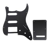 Musiclily SSH 11 Fori Strat Battipenna e Copri Molle Back Plate Set per Fender USA/Messico Stratocaster Standard Stile Moderno, 1 strato Nero Opaco