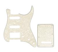 Musiclily SSH 11 Fori Strat Battipenna e Copri Molle Back Plate Set per Fender USA/Messico Stratocaster Standard Stile Moderno, 4 strati Parchment Pearl