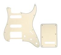 Musiclily SSH 11 Fori Strat Battipenna e Copri Molle Back Plate Set per Fender USA/Messico Stratocaster Standard Stile Moderno, 3 strati Crema