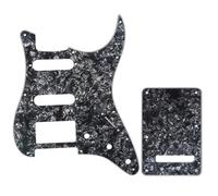 Musiclily SSH 11 Fori Strat Battipenna e Copri Molle Back Plate Set per Fender USA/Messico Stratocaster Standard Stile Moderno, 4 strati Black Pearl