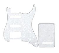 Musiclily SSH 11 Fori Strat Battipenna e Copri Molle Back Plate Set per Fender USA/Messico Stratocaster Standard Stile Moderno, 4 strati White Pearl