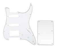 Musiclily SSH 11 Fori Strat Battipenna e Copri Molle Back Plate Set per Fender USA/Messico Stratocaster Standard Stile Moderno, 3 strati Bianco