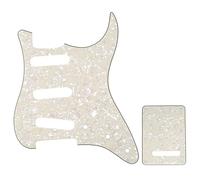 Musiclily SSS 11 Fori Strat Battipenna e Piastra Copri Molle Set per Chitarra Elettrica Fender USA/Messico Stratocaster Standard Stile Moderno,4 strati Parchment Pearl