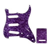 Musiclily SSS 11 Fori Strat Battipenna e Piastra Copri Molle Set per Chitarra Elettrica Fender USA/Messico Stratocaster Standard Stile Moderno,4 strati Purple Pearl