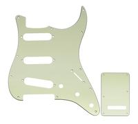 Musiclily SSS 11 Fori Strat Battipenna e Piastra Copri Molle Set per Chitarra Elettrica Fender USA/Messico Stratocaster Standard Stile Moderno,3 strati Mint Green