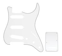 Musiclily SSS 11 Fori Strat Battipenna e Piastra Copri Molle Set per Chitarra Elettrica Fender USA/Messico Stratocaster Standard Stile Moderno,3 strati Bianco