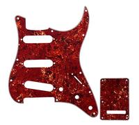 Musiclily SSS 11 Fori Strat Battipenna e Piastra Copri Molle Set per Chitarra Elettrica Fender USA/Messico Stratocaster Standard Stile Moderno,4 strati Vintage Tortoise