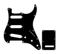 Musiclily SSS Set di Battipenna e Piastra Copri Molle per Chitarra Elettrica Fender USA/Messico Strat Standard Stile Moderno,3 strati Nero