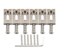 Musiclily Ultra 10,5 mm Moderno Sellette Ponte Roller Saddles in Ottone per Chitarra Elettrica tipo Strat Tele, Nickel (Set di 6)