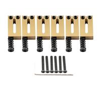 Musiclily Ultra 10,5mm Moderno Sellette Offset in Ottone per Chitarra Elettrica tipo Strat/Tele, Dorato(Set di 6)