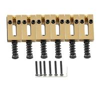 Musiclily Ultra 10,5mm Moderno Sellette Ponte Roller Saddles in Ottone per Chitarra Elettrica tipo Strat Tele, Dorato (Set di 6)