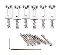 Musiclily Ultra 6Pcs Chrome 10.5mm Modern Brass Saddle Set For Strat Tele Guitar