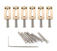 Musiclily Ultra 10,5mm Sellette Ponte in Ottone per Chitarra Elettrica tipo Strat Tele, Colore Originale (Set di 6)