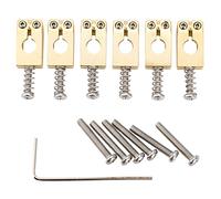 Musiclily Ultra 10,5mm stile Tremolo Ponte Sellette in Ottone per Chitarra Elettrica stile Strat, Dorato (Set di 6)