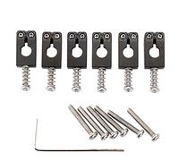 Musiclily Ultra 10,5mm stile Tremolo Ponte Sellette in Ottone per Chitarra Elettrica stile Strat, Nero (Set di 6)