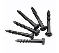 Musiclily Ultra 3,5x25 mm Acciaio Inox Testa Pan Viti per Ponte Tremolo Chitarra Elettrica tipo Strat, Nero (Set di 6)