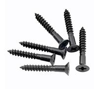 Musiclily Ultra 3,5x25 mm Acciaio Inox Testa Piatta Viti per Ponte Chitarra Elettrica e Basso, Nero (Set di 6)