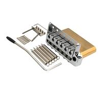 Musiclily Ultra 52,5 mm Solido Ottone Stile Ponte Tremolo 6 Viti Knife Edge per Chitarra Elettrica Tipo Strat, Cromato