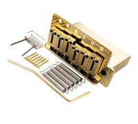 Musiclily Ultra 52,5mm ST Chitarra Ponte Tremolo Bridge 6 Viti con Sellette Moderne 36 mm Blocco in Ottone per Chitarra Elettrica tipo Strat, Dorato