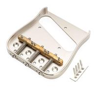 Musiclily Ultra 54mm Ponte Tele Curvo con Piastra in Ottone 3 Sellette Compensate Ottone per Chitarra Elettrica tipo TL, Nichel